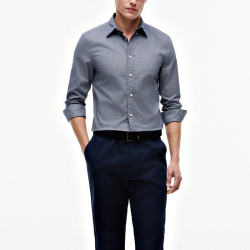 Slim Fit Micro-Print Button-Down Shirt | Bulk Shirt Supplier