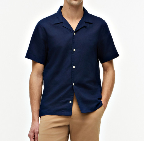 Regular Fit Short Sleeve Shirt | Solid Woven Casual Shirt OEM Manufacturer