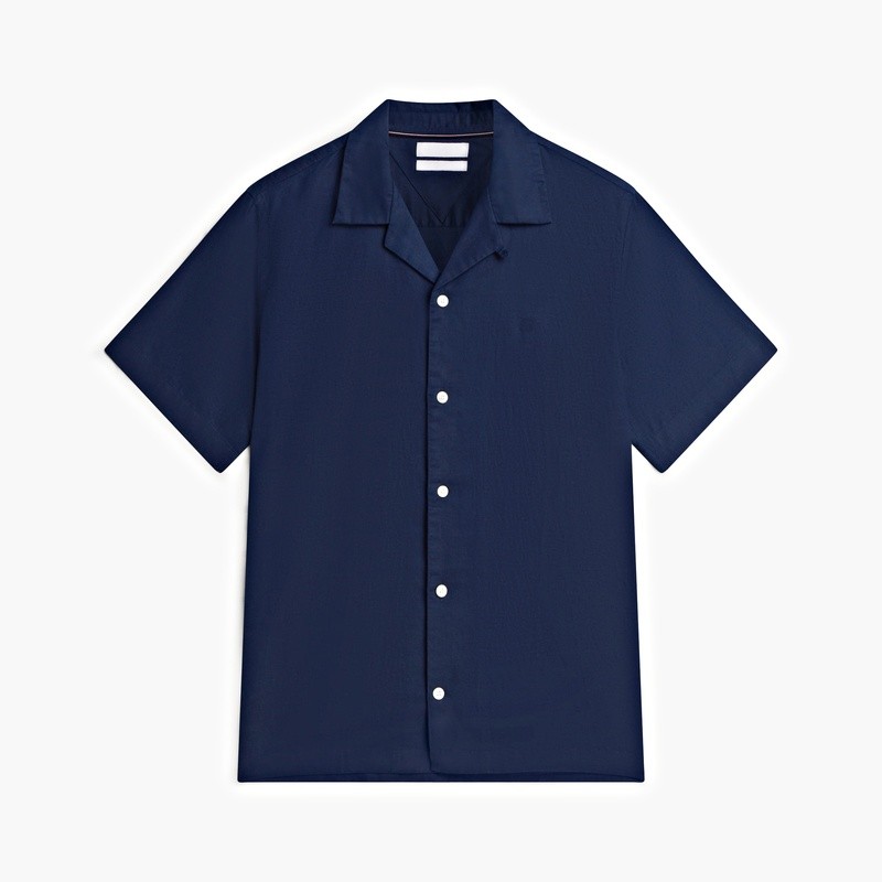 Close-up of shirt construction and stitching