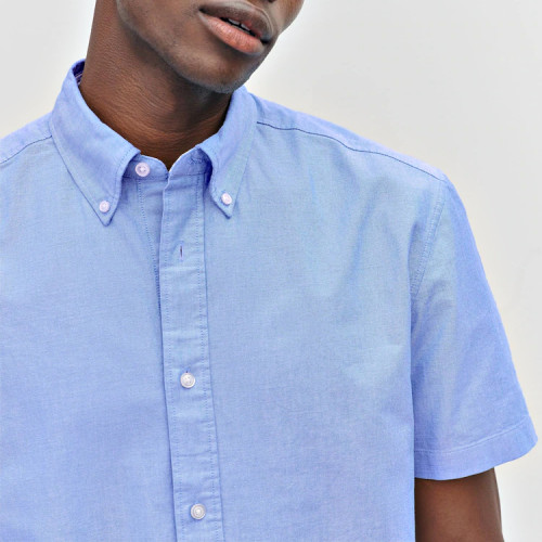 Light Blue Regular Fit Short Sleeve Button-Down Shirt Wholesale Supplier