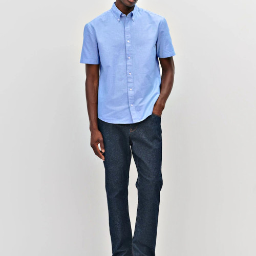 Light Blue Regular Fit Short Sleeve Button-Down Shirt Wholesale Supplier