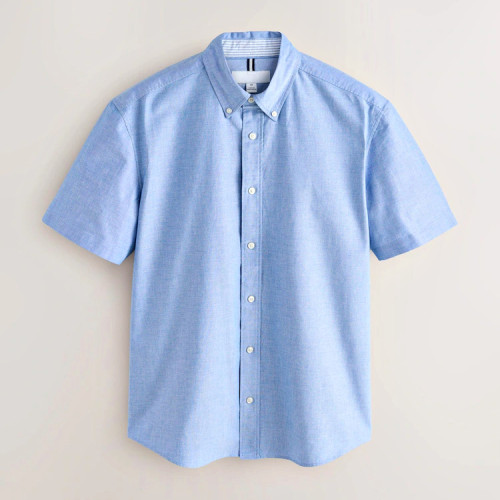Light Blue Regular Fit Short Sleeve Button-Down Shirt Wholesale Supplier