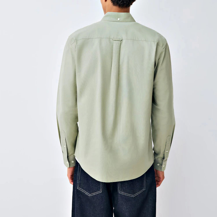 Long sleeve shirt collar and placket detail
