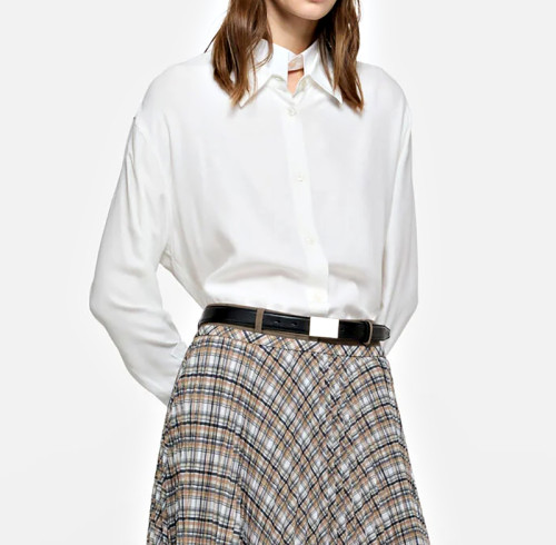 Women's Two-Piece Button Shirt | Polyester Double Collar Layered Cuffs | OEM Manufacturer