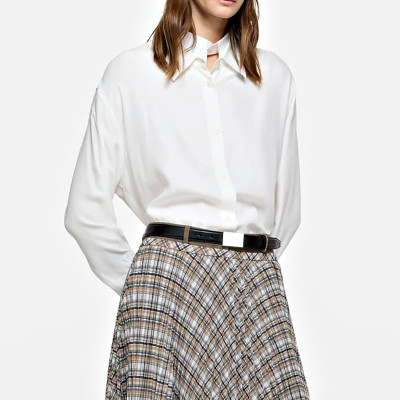 Women's Two-Piece Button Shirt | Polyester Double Collar Layered Cuffs | OEM Manufacturer
