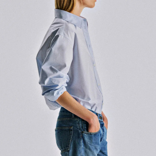 Women's Textured Long Sleeve Pocket Shirt Supplier
