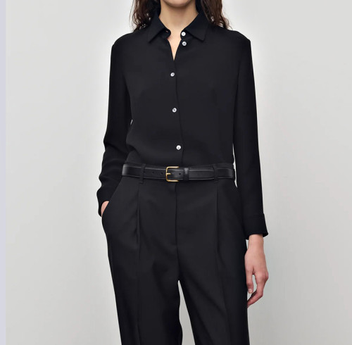 Women's Fitted Long Sleeve Shirt | Polyester Casual Button-Down Shirt | OEM Manufacturer
