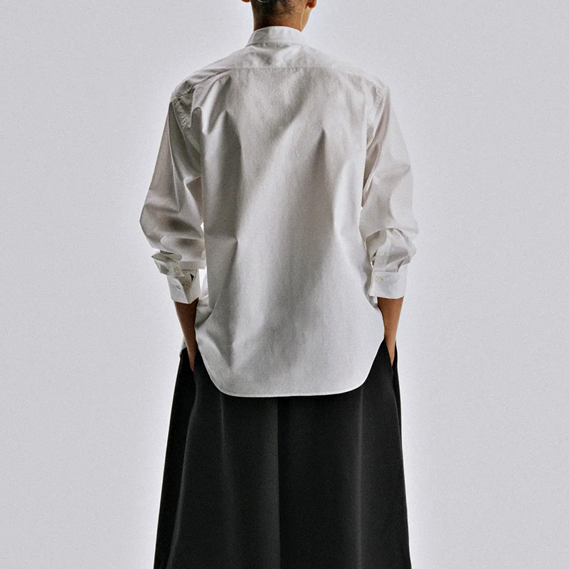Back view of the long sleeve shirt showing the narrow back yoke