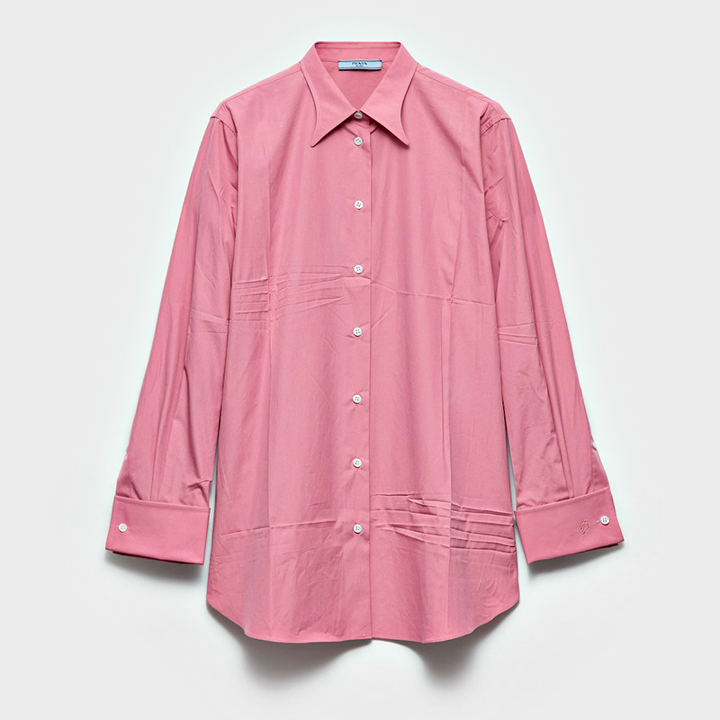 Close-up of classic shirt collar, cuff and even hem