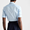 Women's Contrast-Piping Short Sleeve Button Shirt Supplier