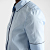Women's Contrast-Piping Short Sleeve Button Shirt Supplier