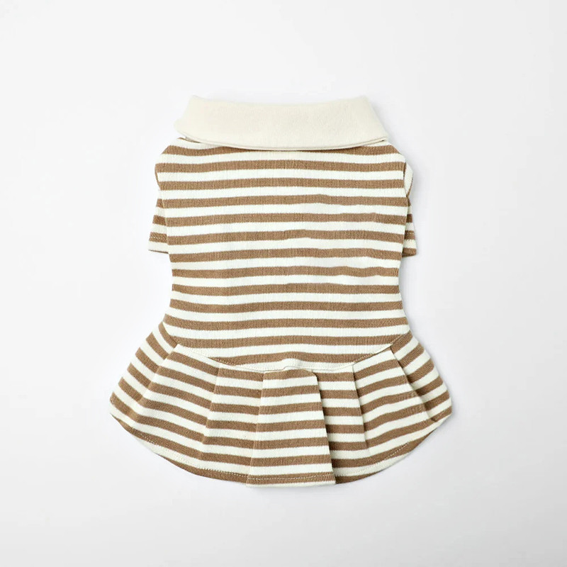 Striped knit swatch for dog shirt dress