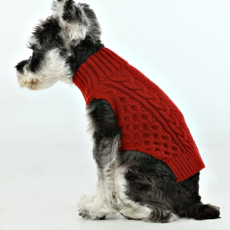 Dog knit sweater vest side view
