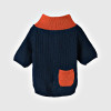 Wholesale Half-Zip Dog Sweater with Contrast Collar and Back Pocket