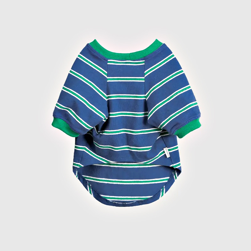 Dog striped pocket t-shirt side stripe detail