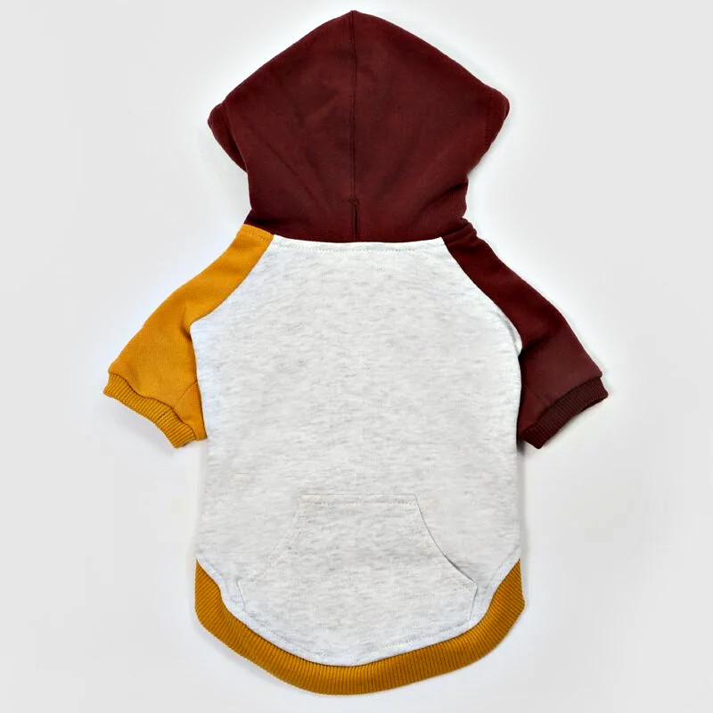 Dog color-block hooded t-shirt side panel