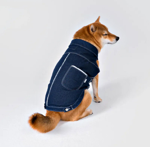 Dog Fringe Denim Vest | Western-Style Pet Vest with Suede Fringe | Wholesale Pet Clothing Supplier