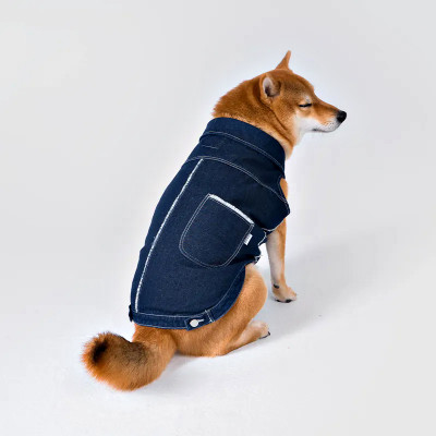 Dog Fringe Denim Vest | Western-Style Pet Vest with Suede Fringe | Wholesale Pet Clothing Supplier