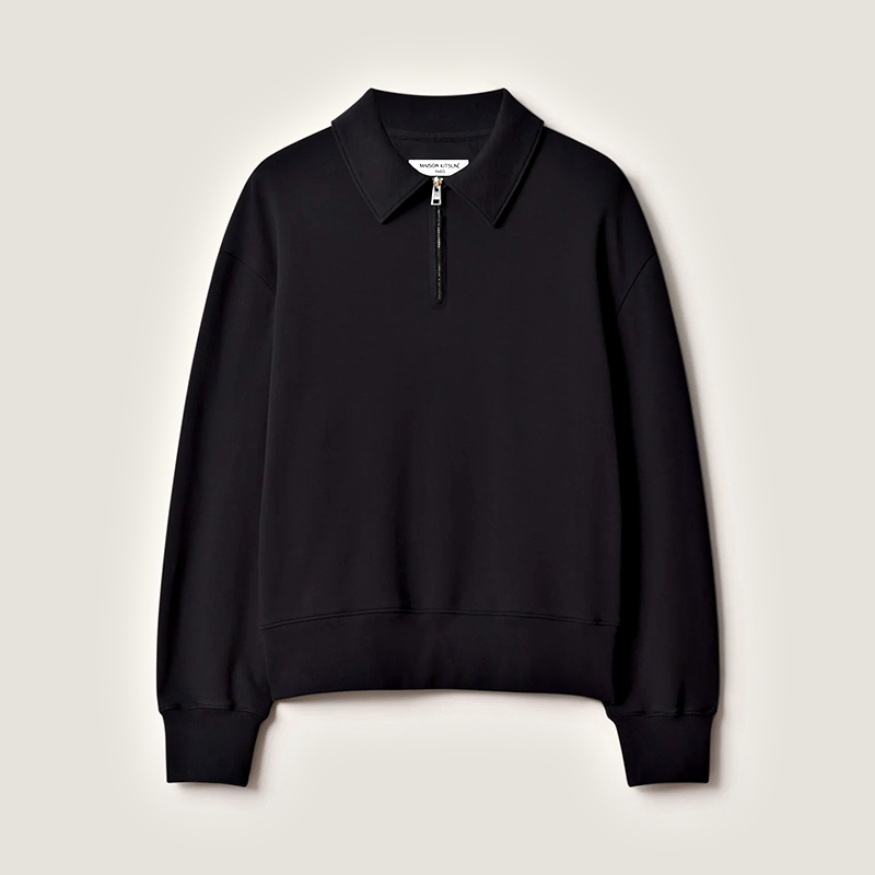 Half zip polo sweatshirt front