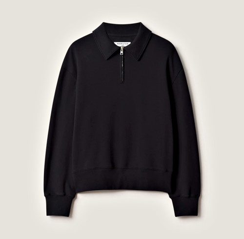 Half Zip Polo Sweatshirt | Soft Fleece Pullover with Knit Collar for Comfortable Everyday Wear | Private Label Sweatshirt Factory