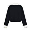 Women's Cropped Color-Block Ribbed Sweatshirt | Relaxed Cropped Pullover with Contrast Rib Trim | Cropped Sweatshirt Manufacturer
