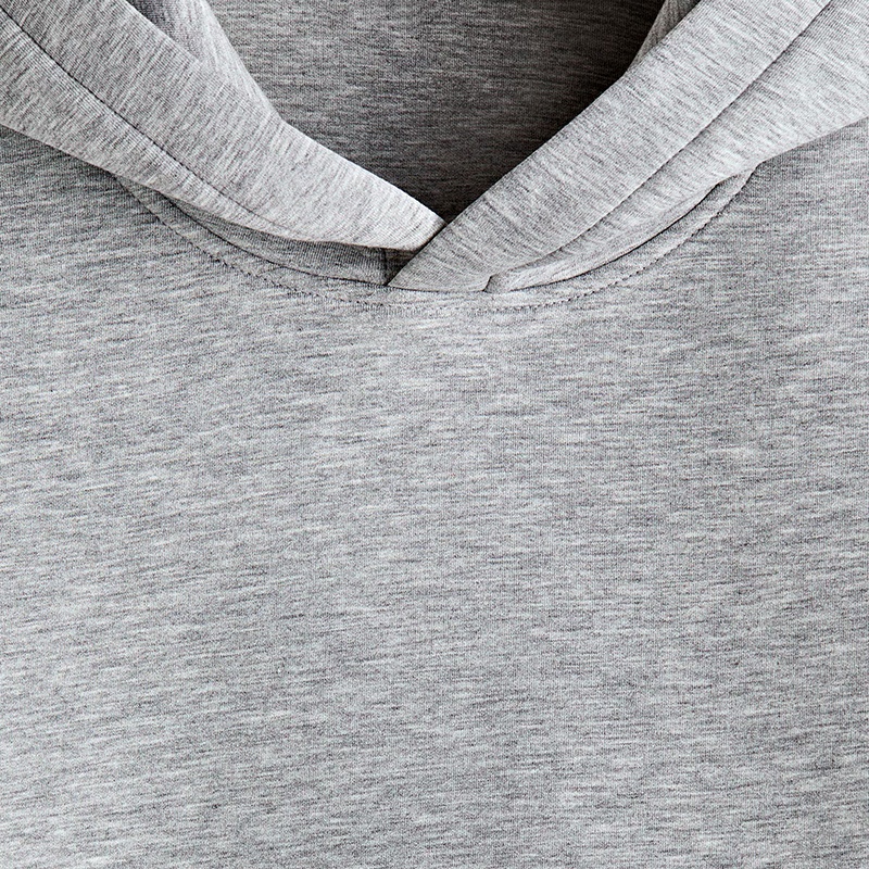 Double-layer hood and kangaroo pocket detail