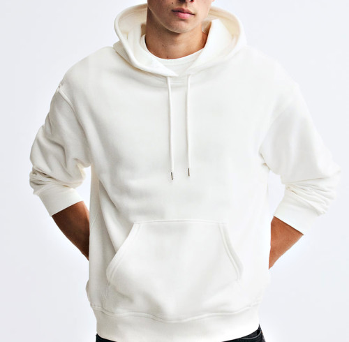 Lightweight Cotton Hoodie French Terry Lined Drawstring Hood Dropped Shoulder Kangaroo Pocket Ribbed Pullover Wholesale Cotton Hoodie Supplier