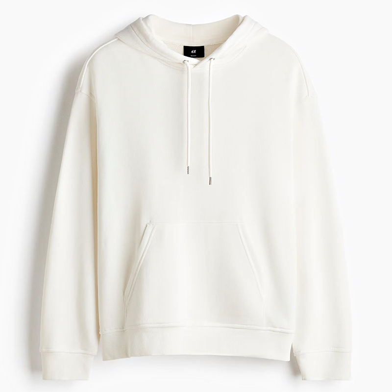 Drawstring hood with knit lining and aglets