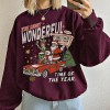 90s Retro Christmas Crewneck Sweatshirt with Santa Elf Snowman Scene Seamless Body Wholesale Christmas Crewneck Supplier