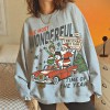 90s Retro Christmas Crewneck Sweatshirt with Santa Elf Snowman Scene Seamless Body Wholesale Christmas Crewneck Supplier