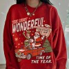 90s Retro Christmas Crewneck Sweatshirt with Santa Elf Snowman Scene Seamless Body Wholesale Christmas Crewneck Supplier