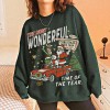 90s Retro Christmas Crewneck Sweatshirt with Santa Elf Snowman Scene Seamless Body Wholesale Christmas Crewneck Supplier