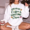 Women's Coffee Christmas Crewneck Sweatshirt with Double Needle Stitching and Ribbed Trims Private Label Christmas Crewneck Manufacturer