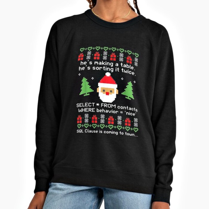 Fun Christmas Lightweight Raglan Sleeve Sweatshirt with Slim Fit and 1x1 Spandex Rib Custom Crewneck Manufacturer
