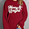 Women's Merry Christmas Oversized Sequin Crewneck Sweatshirt Custom Holiday Pullover Manufacturer