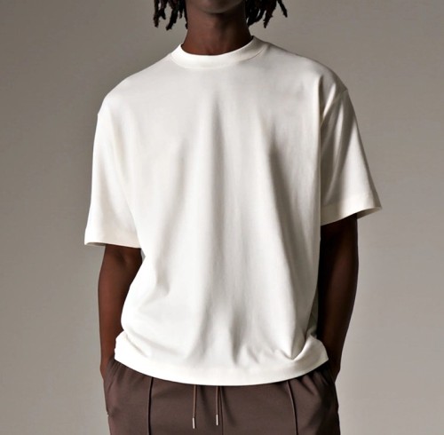 Men's Relaxed Fit Drop-Shoulder T-Shirt with Ribbed Collar Custom T-Shirt Manufacturer