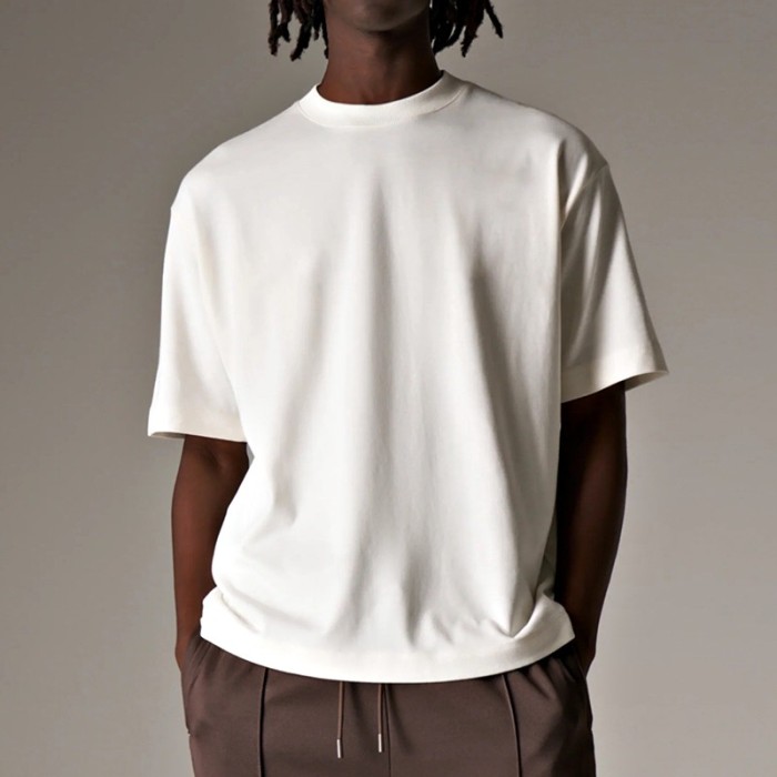 Men's Relaxed Fit Drop-Shoulder T-Shirt with Ribbed Collar Custom T-Shirt Manufacturer