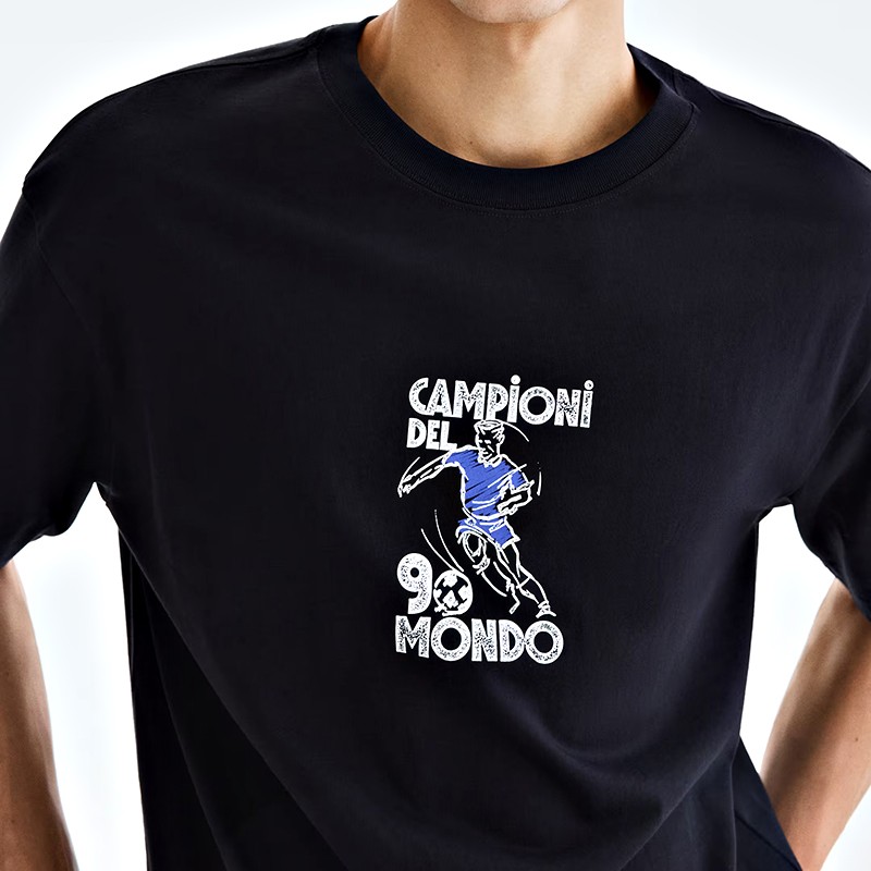 Relaxed printed T-shirt front with graphic placement