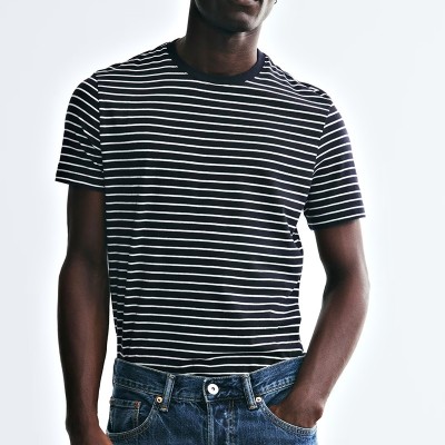 Men's Slim Fit T-Shirt with Ribbed Crewneck Custom Fitted Tee Maker