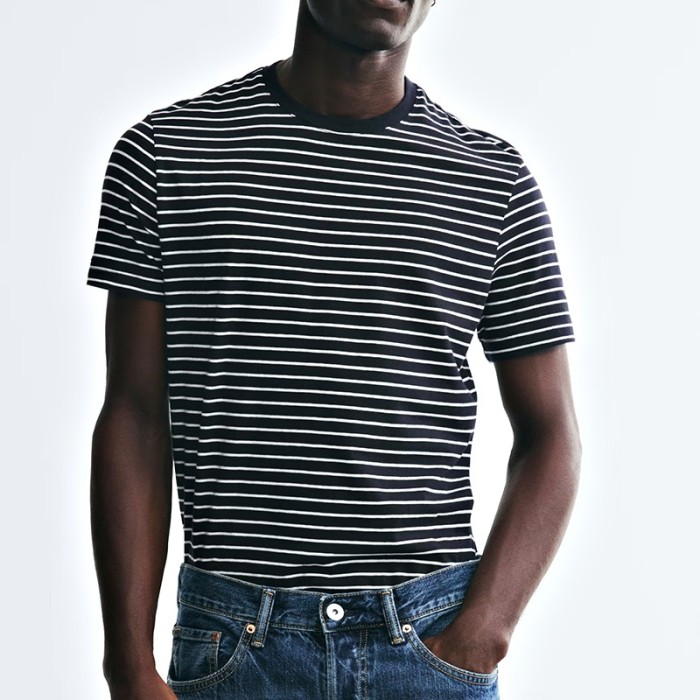Men's Slim Fit T-Shirt with Ribbed Crewneck Custom Fitted Tee Maker