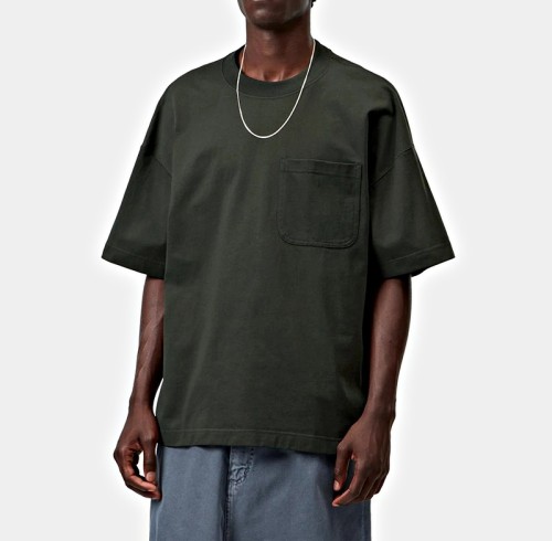 Men's Utility Chest Pocket T-Shirt Boxy Fit Custom Work Tee Factory