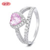 Custom 925 Sterling Silver Heart Rings | Hypoallergenic Zircon Ring | Jewelry Manufacturer