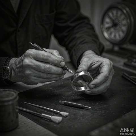 Jeweler shaping silver on a workbench for personalized customization