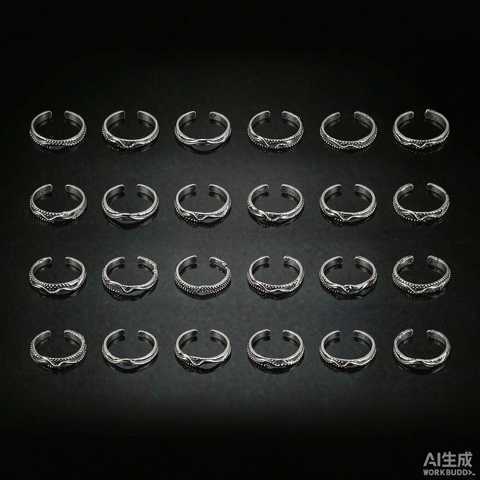 Grid of 925 silver rings for custom jewelry MOQ