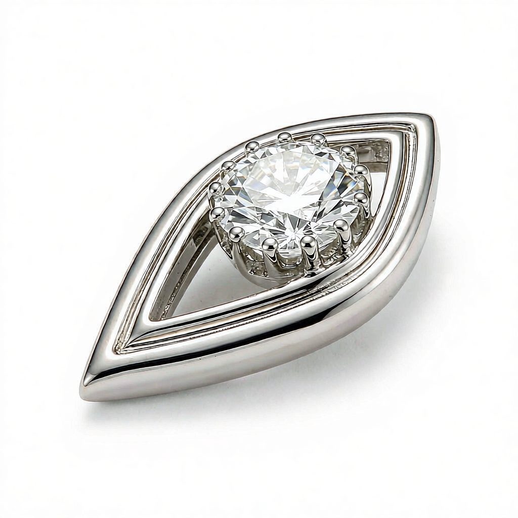 925 sterling silver pendant set with a moissanite stone