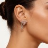 Baiji Dolphin Line Earrings | Hengdian Silver | for Beach Weddings | 925 Silver | CZ / Moissanite