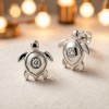 Hawksbill Turtle Relief Earrings | for Conservation Gifts | 925 Silver | CZ / Moissanite
