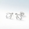 Hawksbill Turtle Line Earrings | 925 Silver | CZ / Moissanite | Custom-Made | Hengdian Silver