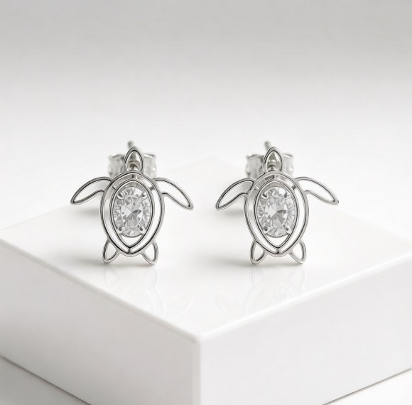Emperor Penguin Pavé Earrings | 925 Silver | CZ / Moissanite | ODM | Hengdian Silver