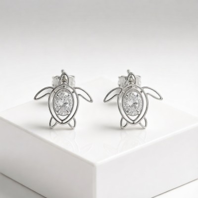 Emperor Penguin Pavé Earrings | 925 Silver | CZ / Moissanite | ODM | Hengdian Silver